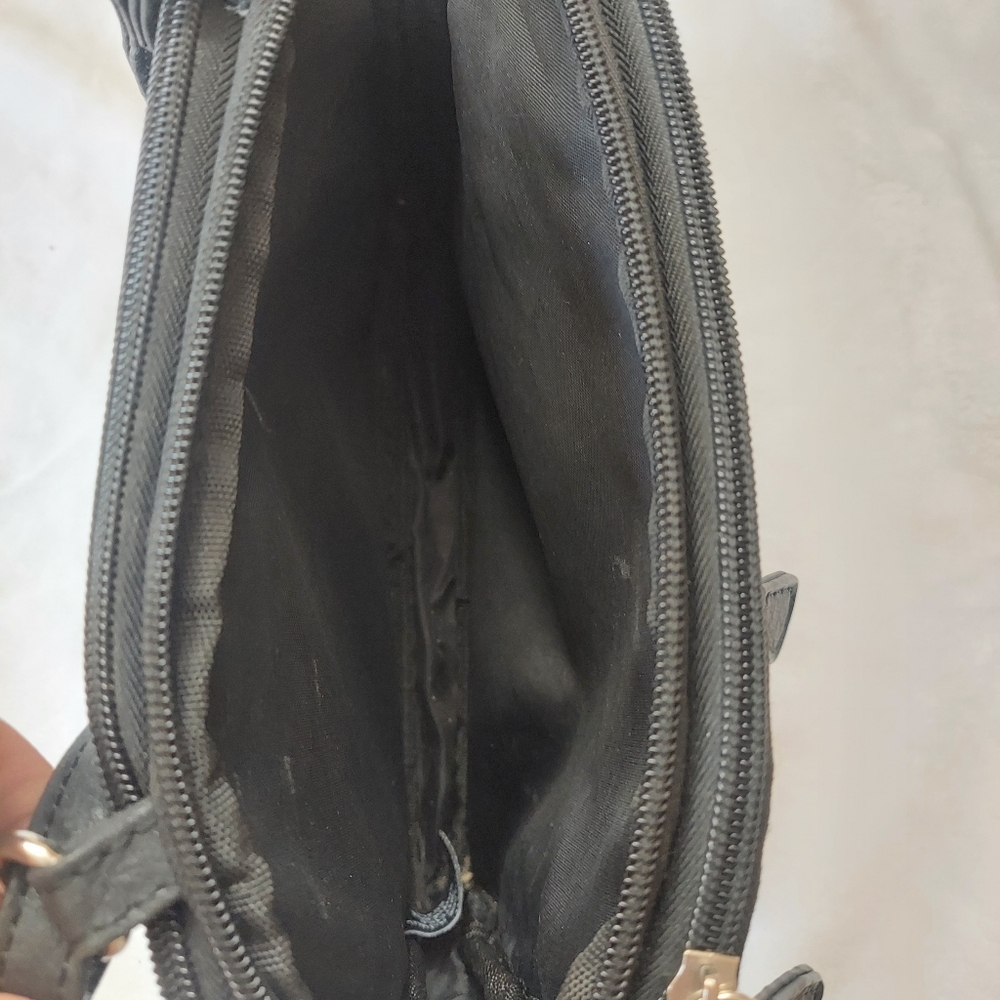 Women's MultiSac Zippy Crossbody Bag Black Silver Tone - Picture 12 of 14